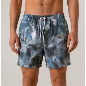 Ksubi Mens Green Blue Grey Tie Dye Ripstop Board Shorts Size L